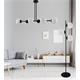 Lámpara de Techo NOOR Negro Cristal Blanco Brillo 6 Luces