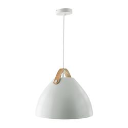 COLGANTE METAL/CUERO RIMBO BLANCO 30CM