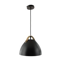 COLGANTE METAL/CUERO RIMBO NEGRO 30CM