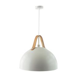 COLGANTE METAL/CUERO RIMBO BLANCO 40CM