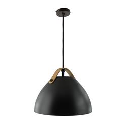 COLGANTE METAL/CUERO RIMBO NEGRA 40CM