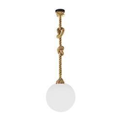 Lámpara de Techo Colgante ROPE Cuerda Cristal Blanco Mate