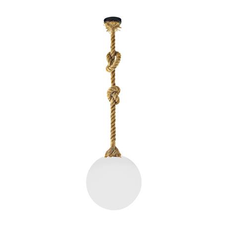 Lámpara de Techo Colgante ROPE Cuerda Cristal Blanco Mate