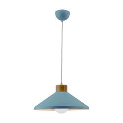 Lámpara de Techo Colgante NICKY Metal Azul Madera Natural