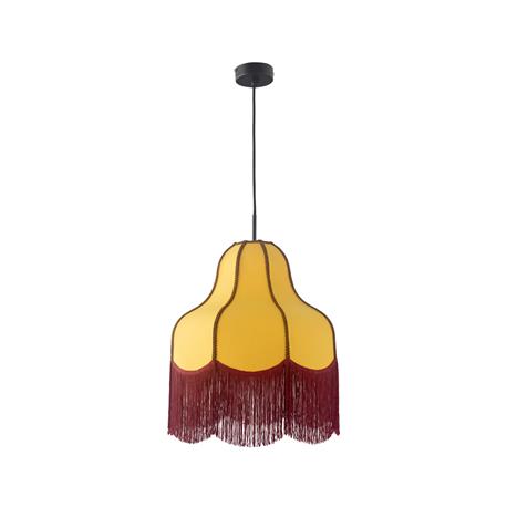 COLGANTE TEJIDO MOSTAZA/BURDEO/MARRON LIV 40CM XTRELAMP