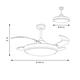 VENTILADOR DC TOSH 72W BLANCO 4 ASP.6 VELOC.132D C/REMOTO