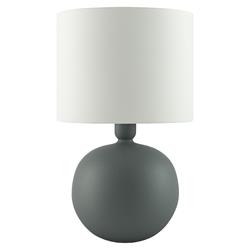 Lámpara de Mesa Metal Gris Pizarra Pantalla Blanca
