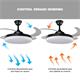 Ventilador de Techo ALARIK DC Negro Retráctil 106 Cm