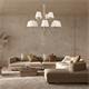 LAMPARA ADELA MADERA 12 LUCES E14 C/PANTALLA XTRELAMP