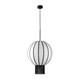 COLGANTE GRACE TEXTIL FLECOS BLANCO/NEGRO 40CM XTRELAMP