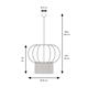 COLGANTE EVA TEXTIL FLECOS BLANCO/NEGRO 50CM XTRELAMP