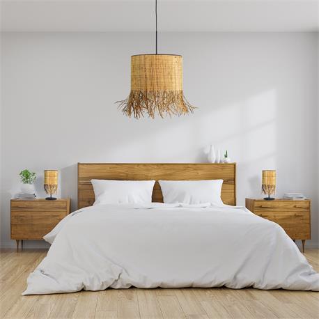 COLGANTE MALI 40CM TEJIDO NATURAL DESHILADO XTRELAMP