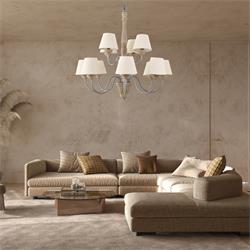 LAMPARA ADELA MADERA 12 LUCES E14 C/PANTALLA XTRELAMP