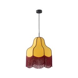 COLGANTE TEJIDO MOSTAZA/BURDEO/MARRON LIV 40CM XTRELAMP