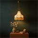 Lámpara de Techo LIV D70 Beige con Flecos Oro