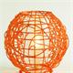 Lámpara de mesa RATTAN Ratán Naranja Pantalla Int. Blanca