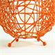 Lámpara de mesa RATTAN Ratán Naranja Pantalla Int. Blanca