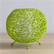 Lámpara de mesa RATTAN Ratán Verde Pantalla Interior Blanca