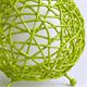 Lámpara de mesa RATTAN Ratán Verde Pantalla Interior Blanca
