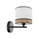 Aplique de Pared MIRIAM Rafia Natural Blanco Metal Negro