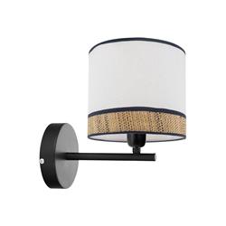Aplique de Pared MIRIAM Rafia Natural Blanco Metal Negro