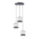 Lámpara de Techo Plafón MIRIAM Rafia Gris Blanco 3 Luces