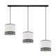 Lámpara de Techo Regleta MIRIAM Rafia Gris Blanco 3 Luces