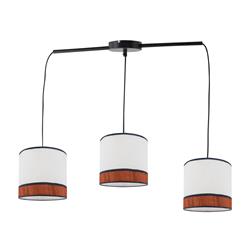Lámpara de Techo MIRIAM Rafia Terracota Blanco 3 Luces
