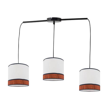 Lámpara de Techo MIRIAM Rafia Terracota Blanco 3 Luces