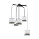Lámpara de Techo MIRIAM Rafia Gris Blanco 5 Luces