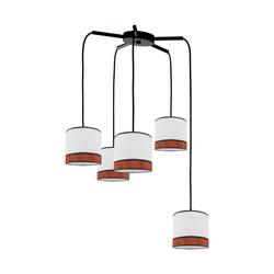 Lámpara de Techo MIRIAM Rafia Terracota Blanco 5 Luces