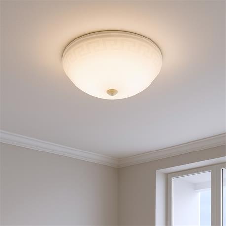PLAFON 2XE27 METAL/CRISTAL BLANCO ETRUSCA