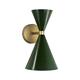 Aplique de Pared XENA Metal Verde Oro 2 Luces G9