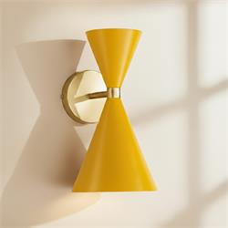 Aplique de Pared XENA Metal Mostaza Oro 2 Luces G9