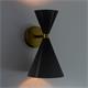 Aplique de Pared XENA Metal Negro Oro 2 Luces G9