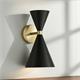 Aplique de Pared XENA Metal Negro Oro 2 Luces G9