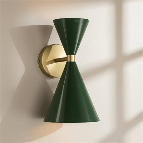 Aplique de Pared XENA Metal Verde Oro 2 Luces G9