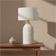 Lámpara de Mesa ELSA Cerámica Blanca Pantalla Lino