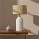Lámpara de Mesa ELSA Cerámica Blanca Pantalla Yute