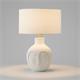 Lámpara de Mesa GEMMA Cerámica Blanca Pantalla Lino