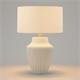 Lámpara de Mesa MELISA Cerámica Blanca Pantalla Lino