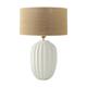 Lámpara de Mesa BEATRIZ Cerámica Blanca Pantalla Yute