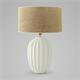 Lámpara de Mesa BEATRIZ Cerámica Blanca Pantalla Yute