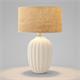 Lámpara de Mesa BEATRIZ Cerámica Blanca Pantalla Yute