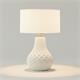 Lámpara de Mesa ALONDRA Cerámica Blanca Pantalla Lino