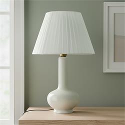 Lámpara de Mesa BELL II Cerámica Beige Pantalla Plisada