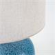 Lámpara de Mesa GIANIRA Cerámica Azul Pantalla Lino Beige