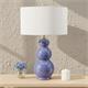 Lámpara de Mesa ISABELLA Cerámica Azul Pantalla Blanca