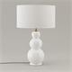 Lámpara de Mesa ISABELLA Cerámica Blanca Pantalla Blanca