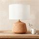 Lámpara de Mesa ANE Cerámica Terracota Pantalla Blanca